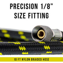 Load image into Gallery viewer, Master Airbrush Premium 10 Foot Nylon Braided Airbrush Hose with Standard 1/8" Size Fittings on Both Ends (Hose color may vary)