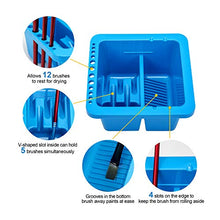 Load image into Gallery viewer, MyLifeUNIT Artist Brush Basin, Multifunction Paint Brush Tub with Brush Holder