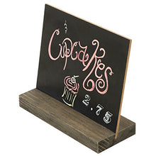 Load image into Gallery viewer, MyGift Mini Tabletop Chalkboard Signs with Rustic Wood Stands, 5 x 6-inch, Set of 6