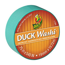 Load image into Gallery viewer, Duck Washi Tape for Crafting and Decorating, Turquoise, 0.75 in. x 15 yd, 4 Rolls