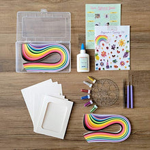 Load image into Gallery viewer, MY CREATIVE CAMP Beginner's Quilling Kit - DIY Craft Kit for Kids and Adults - 10 Projects with Easy Instructions, Storage Box, Glitter, Tools, Paper Strips, Shape Chart, Reference Guide, Accessories
