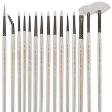 Load image into Gallery viewer, Detail Paint Brush Set - 15 pcs Synthetic Hair Art Paint Brush Set for Detail Painting, Watercolor, Acrylic, Oil Painting