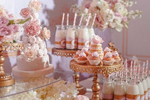 Load image into Gallery viewer, ALINK Biodegradable Paper Straws, 100 Pink Straws / Gold Straws for Party Supplies, Birthday, Wedding, Bridal / Baby Shower Decorations and Holiday Celebrations