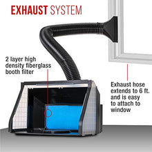 Load image into Gallery viewer, Master Airbrush Extra Large Dual Fan Lighted Portable Hobby Airbrush Spray Booth with LED Lighting for Painting All Art, Cake, Craft, Hobby, Nails, T-Shirts & More. Includes 6 Foot Exhaust Hose