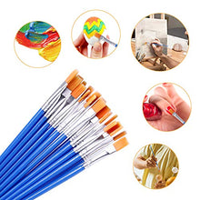Load image into Gallery viewer, DECYOOL 100 Pcs Flat Paint Brushes,Small Brush Bulk for Detail Painting,Nylon Hair Brushes Acrylic Oil Watercolor Fine Art Painting for Kids,Children,Students,Starter,Teens, Adults, Artist