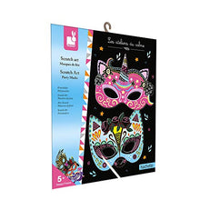 Load image into Gallery viewer, Janod Crafts – No Glue No Mess Scratch Art Party Masks – Creative, Imaginative, Inventive, and Developmental Play -- STEAM Approach to Learning – Ages 5-8+