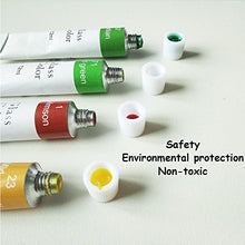 Load image into Gallery viewer, Happlee Stained Glass Paint 12 Colors Non Toxic Porcelain Paint for Glass Painting Permanent Acrylic Enamel Paint Transparent Glass Paint Set Translucent Glass Kit for Wine glass Window Ceramic, 0.41 fl.oz