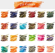 Load image into Gallery viewer, 24 Colors Calligraphy Ink Set, Calligraphy Fountain Glass Dip Pen Color Ink Caligrapher Pen Ink Bottle Set, Gold Powder Drawing Writing Art Ink with Gift Box - 24 x 7ml