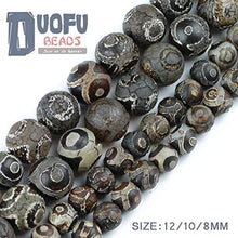 Load image into Gallery viewer, China Tibetan Dzi Eyes Beads Natural Brown Agate Stone Religion Round Loose Bead 8/10/12MM Beads for Jewelry Making Bracelet DIY(Multi-Color,8)