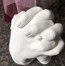 Load image into Gallery viewer, Luna Bean Keepsake Hands Casting Kit | DIY Plaster Statue Molding Kit | Hand Holding Craft for Couples, Adult & Child, Wedding, Friends, Anniversary