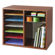 Load image into Gallery viewer, Safco Products 9420CY Wood Adjustable Literature Organizer, 12 Compartment, Cherry