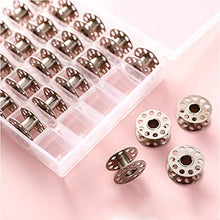 Load image into Gallery viewer, Lyplus Bobbins, 25 Pcs Sewing Machine Bobbins, Embroidery Metal Bobbins with Case Fit for Brother, Singer, Janome and More, Sewing Machine Replacement Accessories