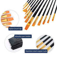 Load image into Gallery viewer, Snoya Acrylic Paint Brushes Set 12 Pcs Nylon Hair Professional Paint Brushes Artist for Kids and Adults to Create Art Acrylic Oil Watercolor, Body Face Painting Kits