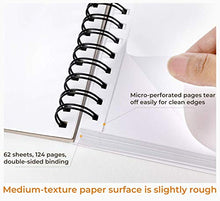 Load image into Gallery viewer, Mix Media Pad, Ohuhu 10"×7.6" Mixed Media Art Sketchbook, 120 LB/200 GSM Heavyweight Papers 62 Sheets/124 Pages, Spiral Bound Mixed Media Paper Pad for Acrylic, Watercolor, Painting