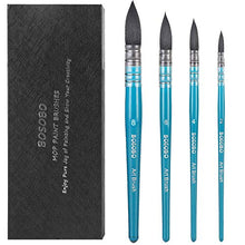 Load image into Gallery viewer, BOSOBO Paint Brushes Set, 4 Pcs Professional Round Mop Nylon Hair Artist Paintbrushes for Watercolor, Acrylic, Oil, Gouache, Ink Wash, Canvas Painting, Art Work & Crafts, Pro Adults Painting Supplies