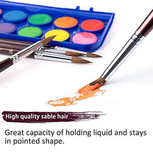 Load image into Gallery viewer, Sable Watercolor Brushes, Fuumuui 9pcs Detail to Thick Round Pointed Paint Brushes Kolinsky Superior Sable Hair Artist Brushes Perfect for Watercolor Gouache Acrylic Ink Painting