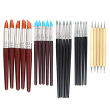 Load image into Gallery viewer, Hamineler 25 Pcs Clay Sculpting Tools Polymer Stylus Tool Set, Clay Shaping Tools Rubber Brushes Wipe Out Tool for Sculpture Pottery, Blending, Drawing