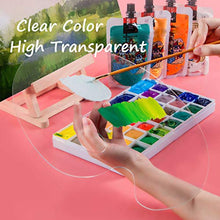 Load image into Gallery viewer, Acrylic Artist Paint Palette 11.8 x 7.9 inches Clear Oval Non-Stick Oil Paint Palette Mixing Transparent Easy Clean Art Paint Pallet (1 PCS)
