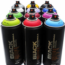 Load image into Gallery viewer, Montana BLACK 400ml Popular Colors Set of 12 Graffiti Street Art Mural Spray Paint