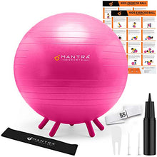 Load image into Gallery viewer, Yoga Ball for Kids Stability | Ideal Flexible Seating for Classroom Furniture & Replacing Kids Computer Chair | 45cm or 55cm Bouncy Balance Ball Chair & Fidget Band, With Pump & Exercise Workout Guide