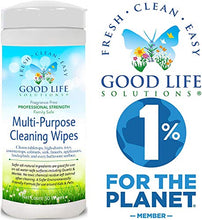 Load image into Gallery viewer, All Natural Surface Cleaning Wipes - 100% Made In the USA, Kitchen, Bathroom, Nursery, Auto, Office, RV, Boat - Earth Friendly, Plant-Based Ingredients, Durable All Cotton, Fabric, Compostable, Biodegradable. 1- 30 COUNT CANISTER