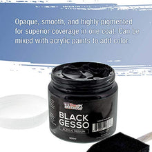 Load image into Gallery viewer, U.S. Art Supply Black Gesso Acrylic Medium, 500ml Tub - 16.9 Ounces over a Pint