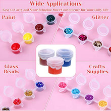 Load image into Gallery viewer, 240 Pieces Empty Paint Pot, Caffox 40 Strips Acrylic Mini Paint Container Strips Storage with Lids for Classrooms School Arts and Crafts Paint (3ml/ 0.1oz)