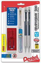 Load image into Gallery viewer, Pentel GraphGear 500 Automatic Pencil Kit, 0.7mm, Refill Leads, Block Eraser 2 Pack (PG527LEBP2)