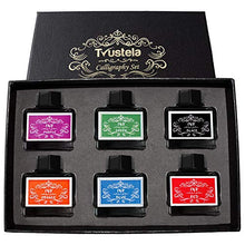 Load image into Gallery viewer, Calligraphy Ink Set | Calligraphy Set Includes 15 ml Black Ink, Blue Ink, Red Ink, Green Ink, Purple Ink and Orange Ink | Fountain Pen Ink | Dip Pen Ink | Bottled Ink for Fountain Pens | Ink Well