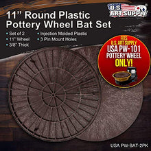 Load image into Gallery viewer, U.S. Art Supply - 11" Round Plastic Pottery Wheel Bats, Set of 2 - Durable, Balanced Bat for Use Spinning Clay & Making Ceramics - Design to Only Fit U.S. Art Supply Pottery Wheel