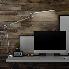 Load image into Gallery viewer, Amzrozky Workbench Light,Drafting Table Lamp for Artist,Architect LED Desk Lamp, Task Lamp with Clamp,Eye-Care Dimmable Office Light with 5 Color 5 Brightness,Touch Control,Memory Function,Silver