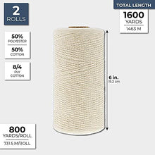 Load image into Gallery viewer, Ivory Cotton Loom Warm Thread Rolls, 800 Yards Each (2 Pack)