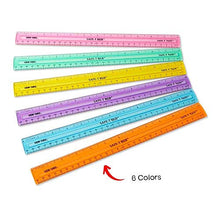 Load image into Gallery viewer, hand2mind Safe-T Ruler for Kids Math, Rainbow Plastic Rulers, Flat 12 in. Flexible Rulers, Safety Ruler for Measurement, Safety Kids School Supplies, Straight Shatter-Resistant Rulers (Pack of 24)