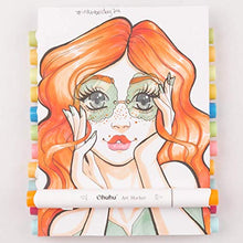 Load image into Gallery viewer, 48 Colors Alcohol Brush Markers, Ohuhu Double Tipped ( Brush & Chisel ) Sketch Markers for Kids, Artist Art Markers, Adult Coloring and Illustration, Comes w/ 1 Colorless Alcohol Marker Blender