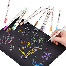 Load image into Gallery viewer, Sunshilor Metallic Markers Fine Point Metallic Marker Pens for Black Paper, Art Rock Painting, Easter Egg, Halloween Pumpkin, Card Making, Metal, Ceramics, Wine Glass, Set of 12