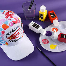 Load image into Gallery viewer, Magicfly Permanent Soft Fabric Paint Set, Set of 14(60ml Each) Textile Paints with 3 Brushes, No Heating Needed & Washable Fabric Paint for Clothes, Canvas, T-Shirts, Jeans, Bags, All DIY Projects