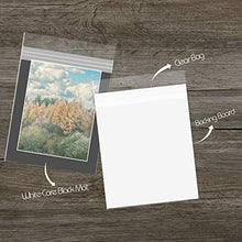Load image into Gallery viewer, Golden State Art, Pack of 50 Black Pre-Cut 11x14 Picture Mat for 8x10 Photo with White Core Bevel Cut Mattes Sets. Includes 50 Acid-Free Bevel Cut Mats & 50 Backing Board & 50 Clear Bags