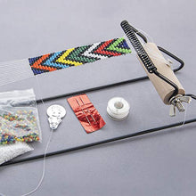Load image into Gallery viewer, The Beadsmith Metal Bead Loom Kit, Includes Loom (12.5" x 2.5" x 3"), Thread, Needles, and 18 Grams Glass Beads for Bracelets, Necklaces, Belts, and More