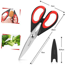 Load image into Gallery viewer, Kitchen Shears, iBayam 2-Pack Kitchen Scissors Heavy Duty Meat Scissors, Dishwasher Safe Cooking Scissors, Multipurpose Stainless Steel Sharp Utility Food Scissors for Chicken, Poultry, Fish, Herbs