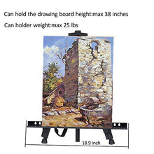 Load image into Gallery viewer, 66 Inches Arts Crafts Easel by Aokbean Aluminum Metal Tripod Easel Stand with Portable Bag Adjustable Height Easel for Floor Painting Displaying (Black)