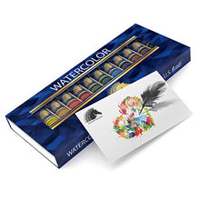 Load image into Gallery viewer, Watercolor Paint Set - Artist Quality Paints - 12 x 21ml Vibrant Colors - Rich Pigments - Professional Supplies by MyArtscape™