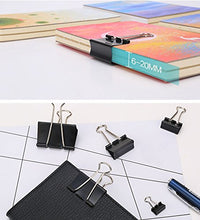 Load image into Gallery viewer, 120Pcs Binder Clips - Paper Clamps Assorted Sizes, Paper Binder Clips, Metal Fold Back Clips with Box for Office, School and Home Supplies