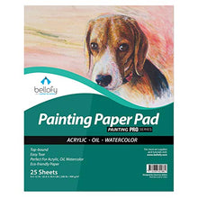Load image into Gallery viewer, Bellofy Painting Paper Pad - 25 Sheets / 50 Pages - Acrylic Oil Watercolor Cold Pressed Rough Finish Paper for Painting - 9 x 12 inches, 246 lB / 400 GSM - Art Paper for Kids - Watercolor Sketchbooks