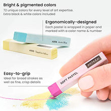 Load image into Gallery viewer, Arteza Soft Pastels, Set of 72 Artist-Grade Soft Pastel Sticks for Arts & Crafts Projects, Drawing, Blending, Layering, Shading, Art Supplies for All Ages and Artistic Experience Levels