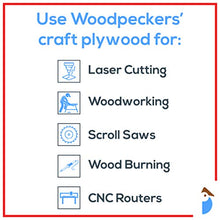 Load image into Gallery viewer, Baltic Birch Plywood, 6 mm 1/4 x 12 x 24 Inch Craft Wood, Box of 6 B/BB Grade Baltic Birch Sheets, Perfect for Laser, CNC Cutting and Wood Burning, by Woodpeckers