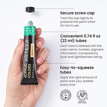 Load image into Gallery viewer, Arteza Acrylic Paint, Set of 24 Colors/Tubes (0.74 oz, 22 ml) with Storage Box, Rich Pigments, Non Fading, Non Toxic Paints for Artist, Hobby Painters & Kids, Art Supplies for Canvas Painting