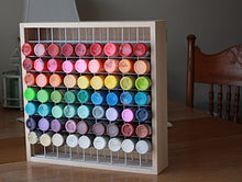 Load image into Gallery viewer, Wooden Craft Paint Storage Rack - Holds 81 Standard Size 2oz. Bottles of Paint.