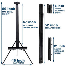 Load image into Gallery viewer, ORIKUA Single Mast Artists Studio Easel with Height Adjustable to 69 inches with Bag Suitable for Floor、Outdoor and Display.