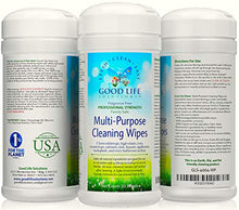 Load image into Gallery viewer, All Natural Surface Cleaning Wipes - 100% Made In the USA, Kitchen, Bathroom, Nursery, Auto, Office, RV, Boat - Earth Friendly, Plant-Based Ingredients, Durable All Cotton, Fabric, Compostable, Biodegradable. 1- 30 COUNT CANISTER