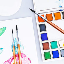 Load image into Gallery viewer, Transon Round Watercolor Detail Paint Brushes Goat Hair 8pcs for Watercolors,Acrylics,Inks,Gouache,Oil and Tempera